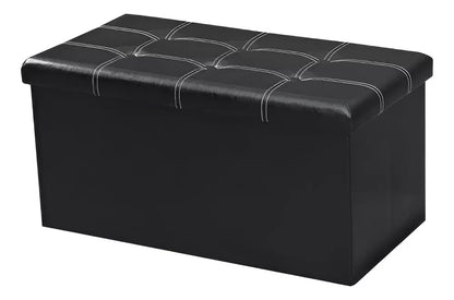 Baúl Puff Organizador Plegable 76x38 Negro