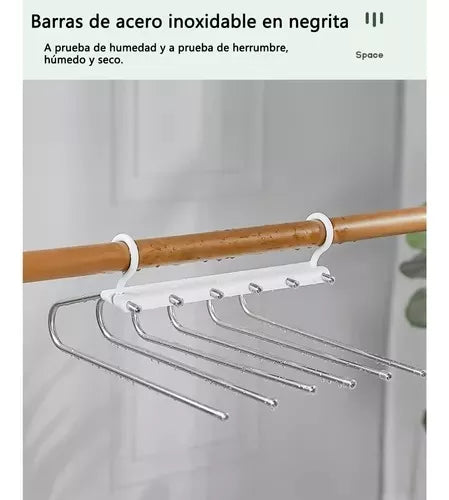 Colgador Mágico Plegable para Pantalones 6 en 1