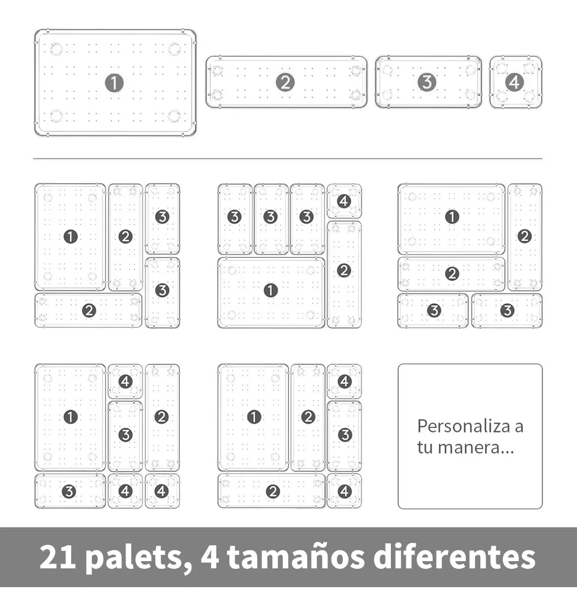 Set de 21 Organizadores Acrílico