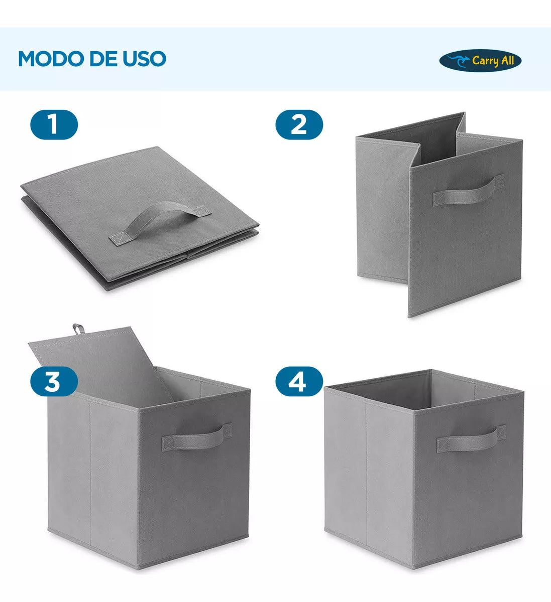 Pack 6 Cajas Organizadoras Plegables Cubo Carry All