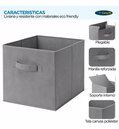 Pack 6 Cajas Organizadoras Plegables Cubo Carry All