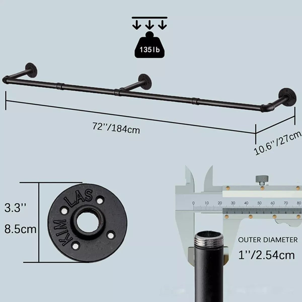 Organizador de Pared 184 cm Multiuso